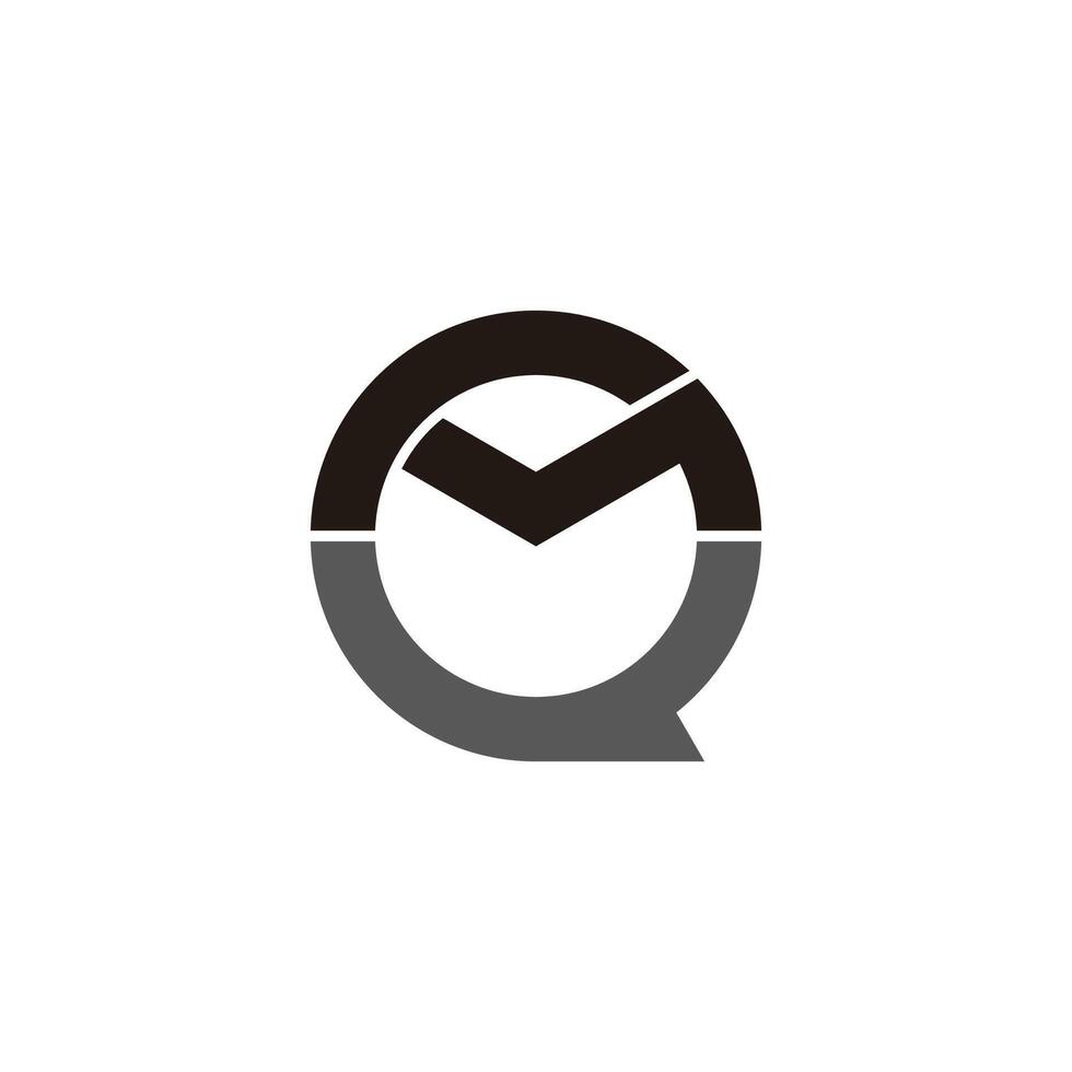 letters gmq simple round geometric logo vector
