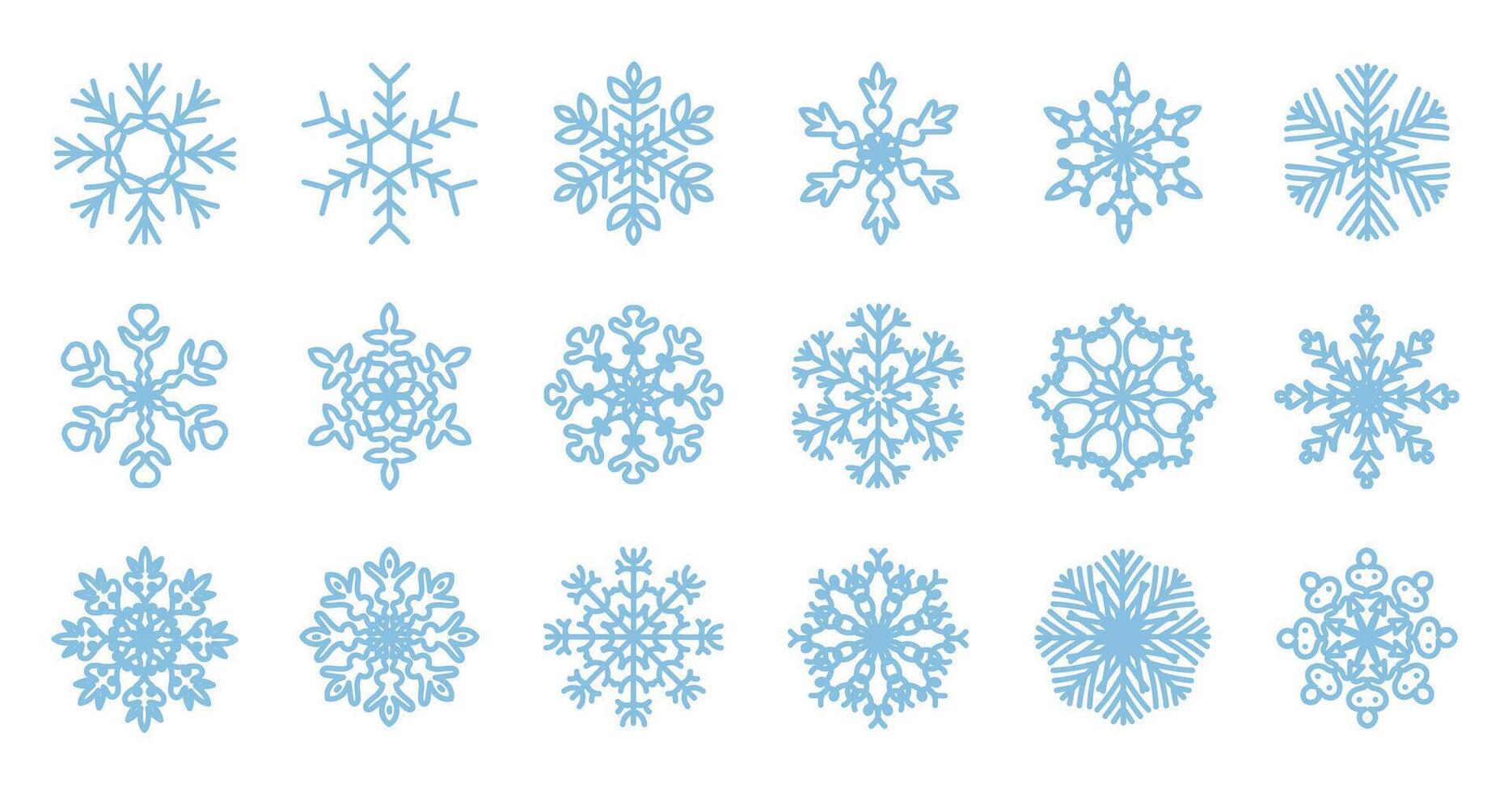 Snowflakes icon set, snow winter, snowflakes design element vector