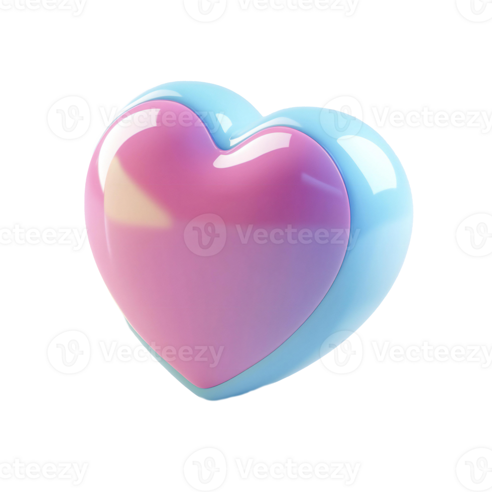 a blue and pink heart shaped object on a transparent background png