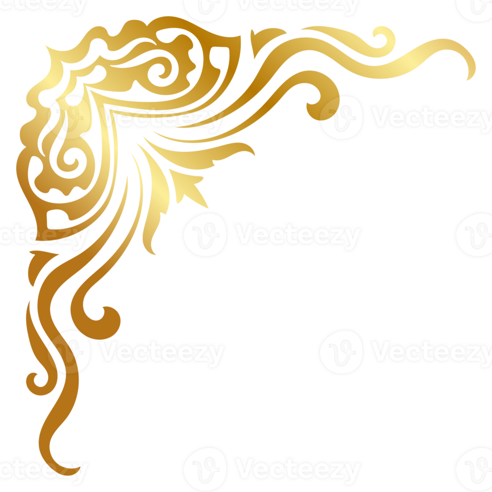 Golden vintage corner, a luxurious corner for decorating cards. png