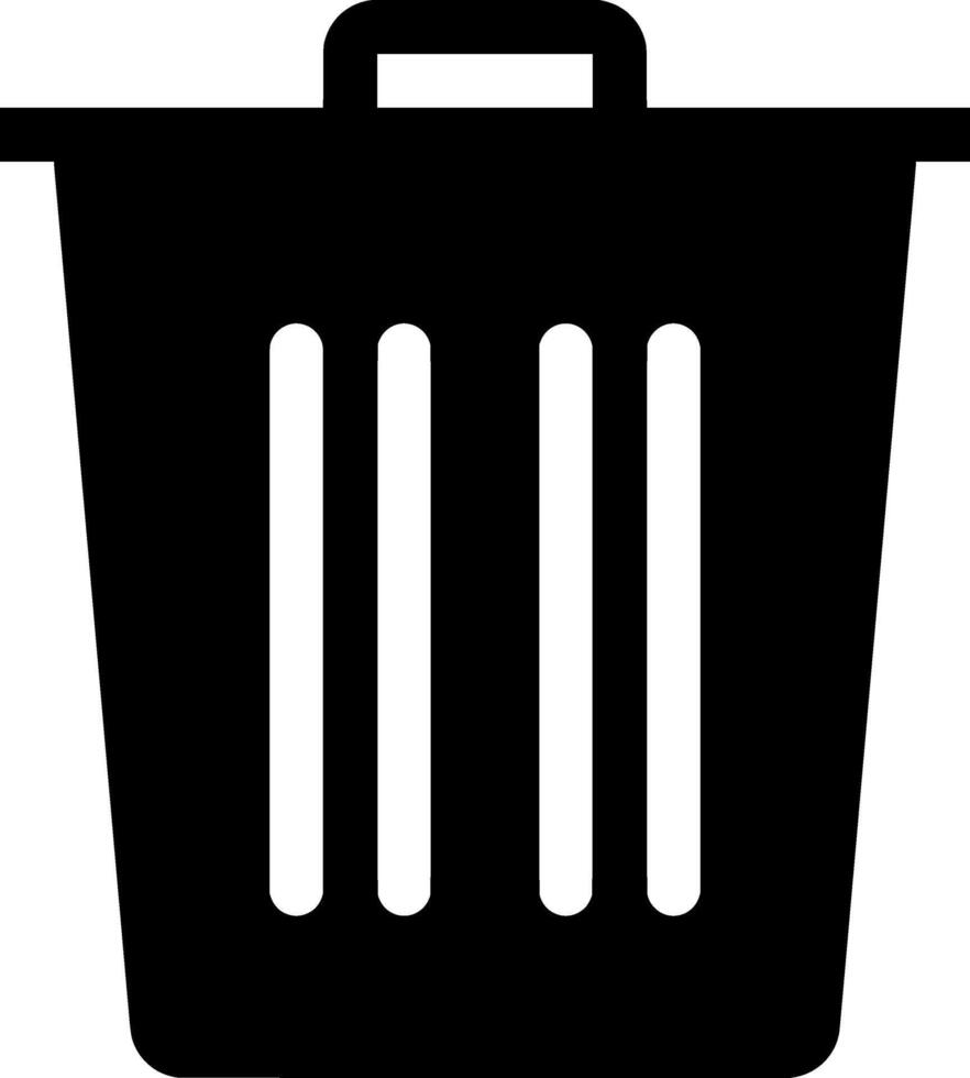 Modern Black and White Trash Bin Icon for Web and Mobile UI, Perfect for Clean and Minimal Digital Applications vector