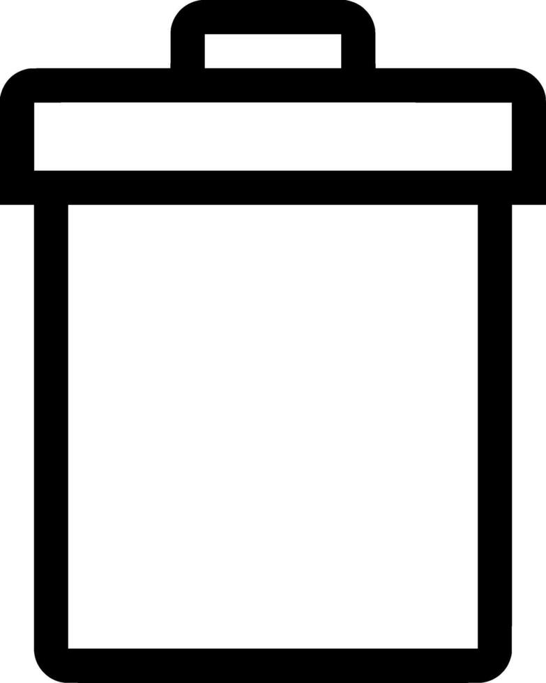 Minimalist Black and White Trash Bin Icon for Web Design and User Interface, Perfect for Digital Applications vector