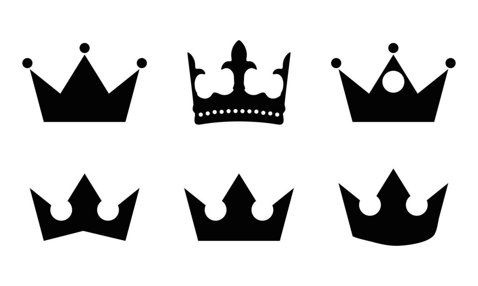 Crown icon collection. Collection of crown silhouette. vector