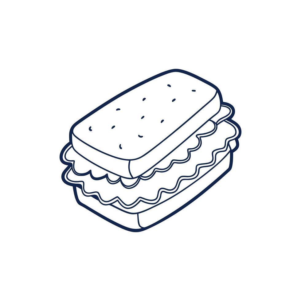 Minimalist Sandwich Art for the Hungry vector