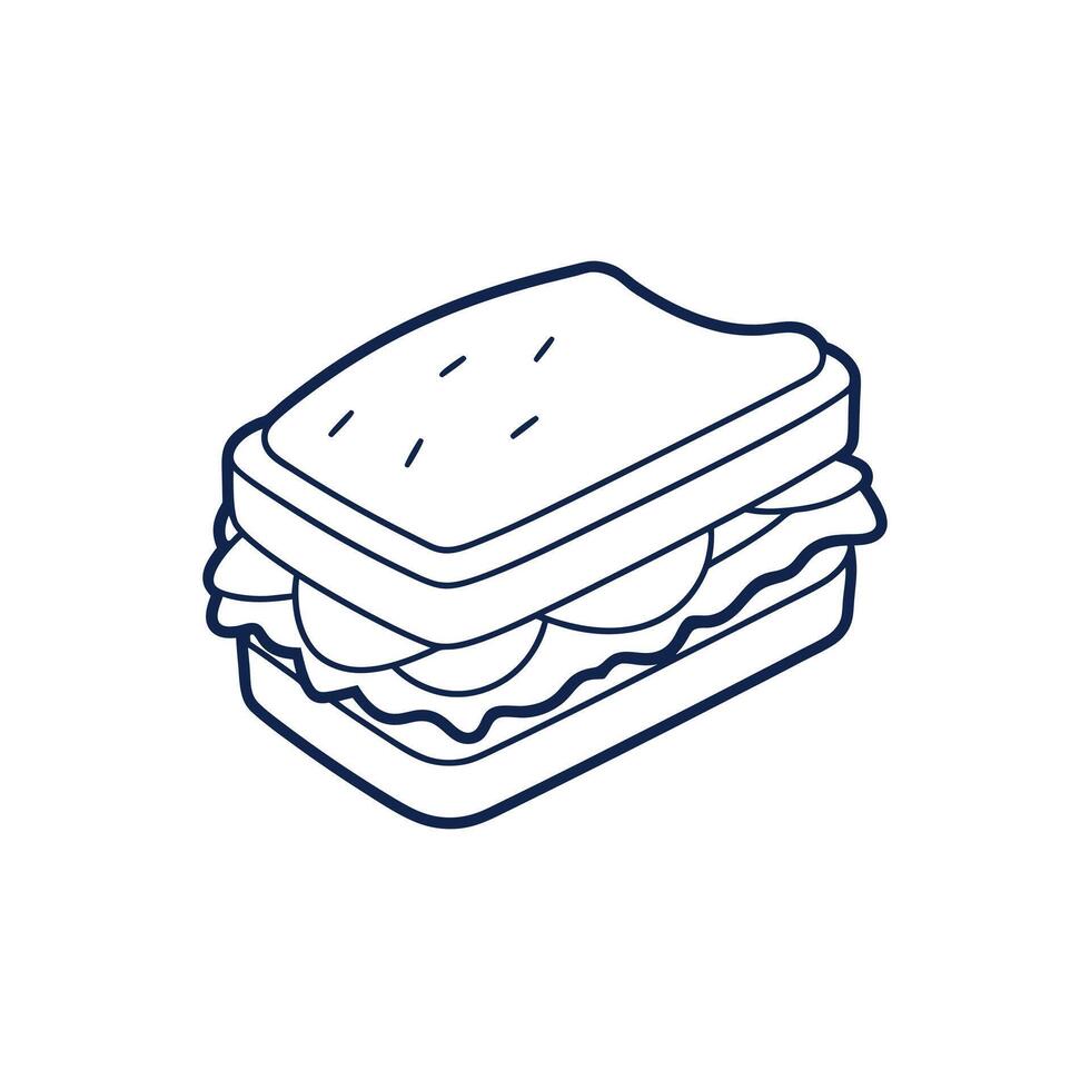 The Beauty of Simplistic Sandwich Illustrations vector