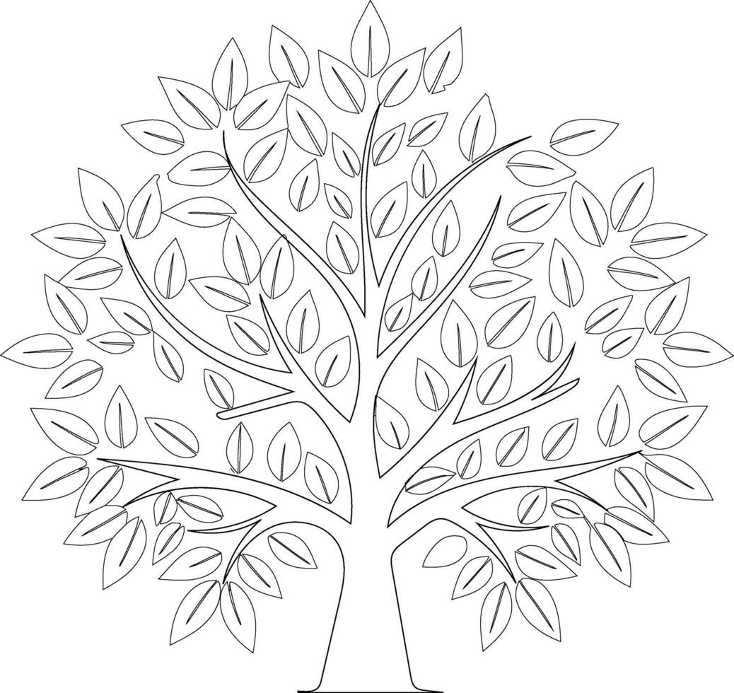 A Silhouette Of A Tree vector