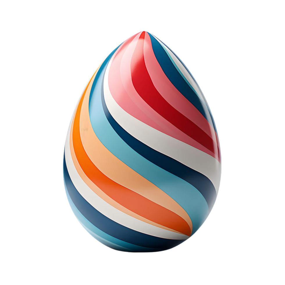 Easter Egg Abstract Colorful Swirl Transparent Background png