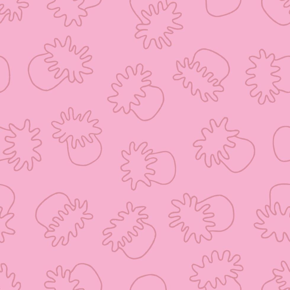 Outline Bunch of Sea Anemone Seamless Pattern illustration Design vector