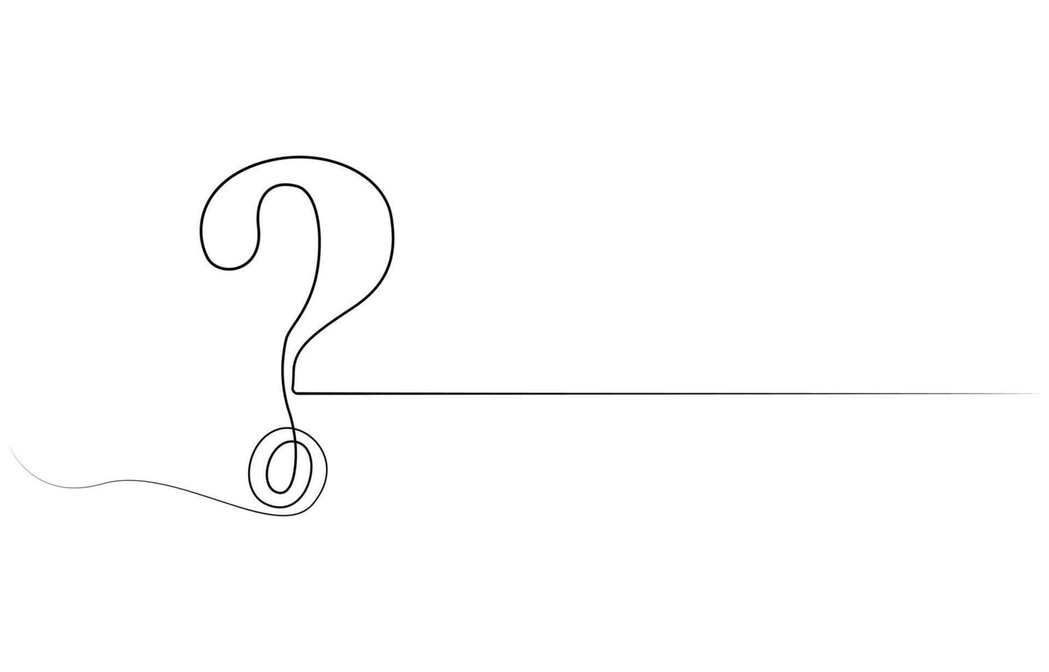 Question Mark continuous line one line drawing isolated illustration vector