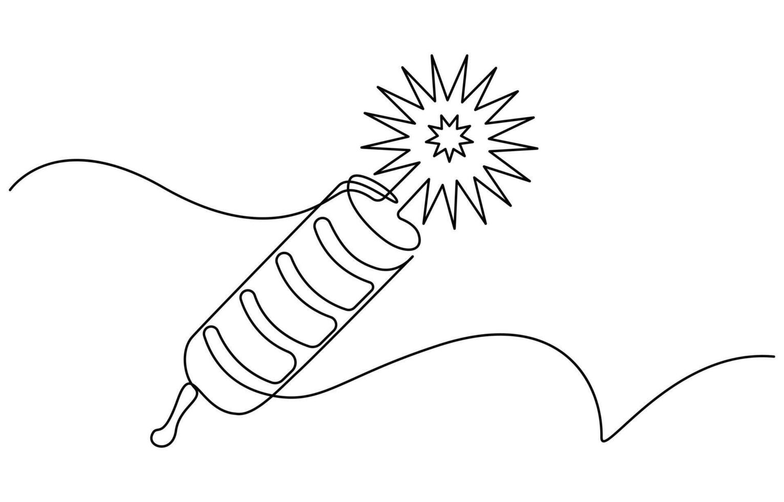 Firecrackers one line art vector