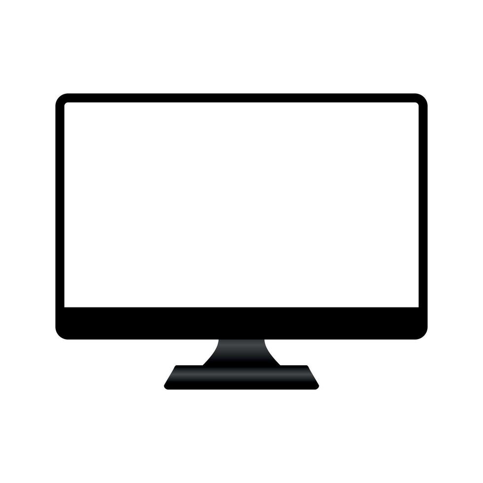 computer screen with blank screen vector