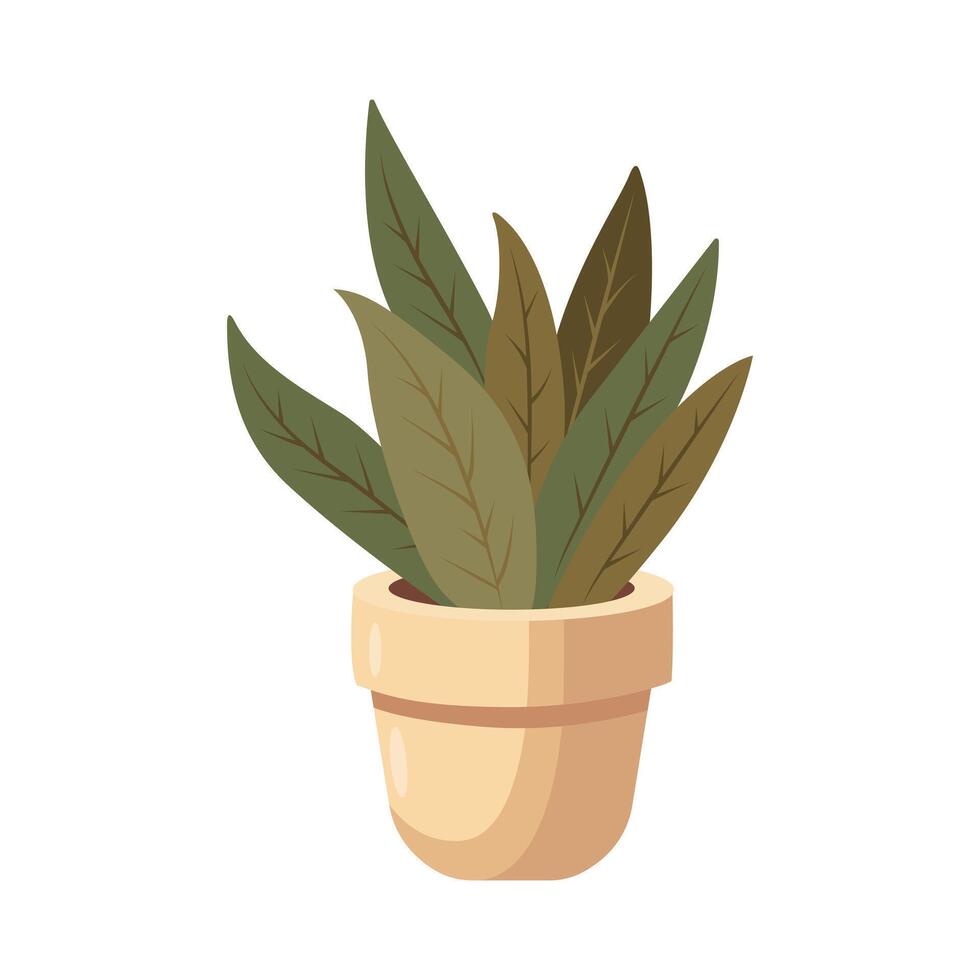 Houseplant in a pot. vector