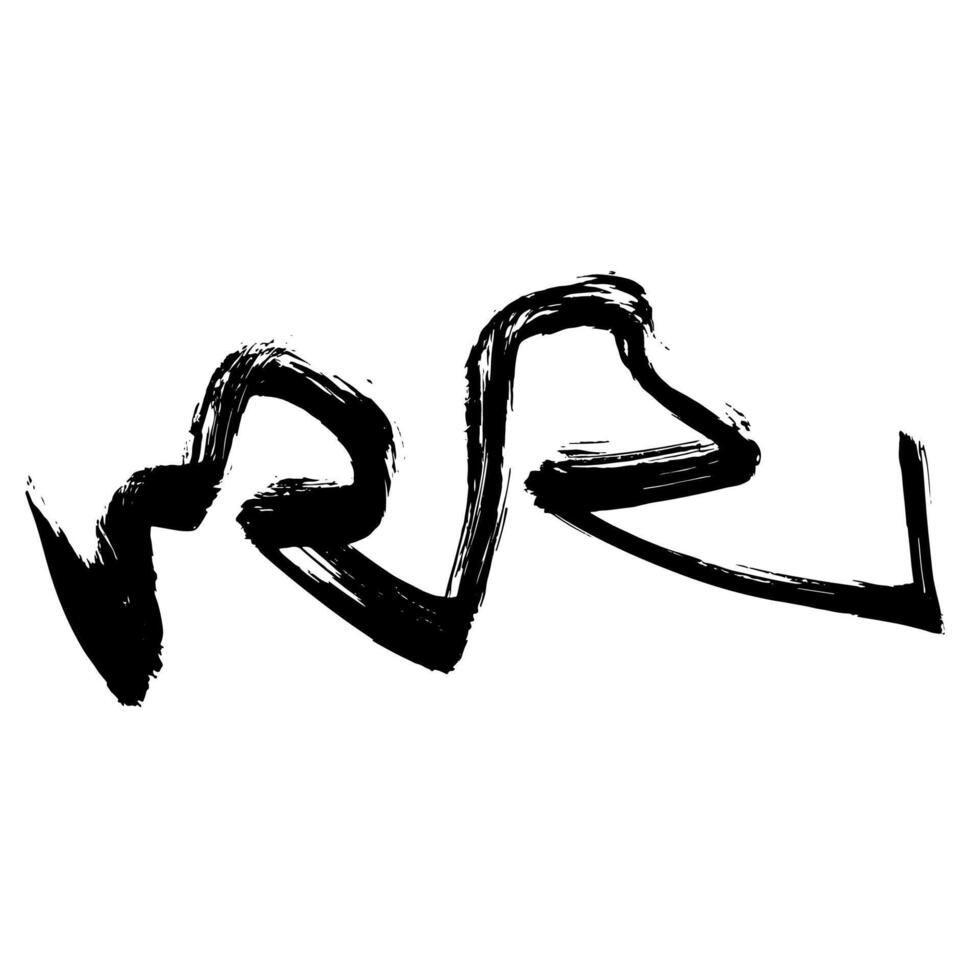 Hand Drawn Brush Grunge Wave Stroke Texture vector