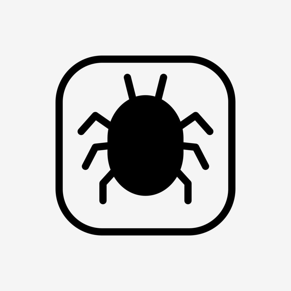 Icon Bug malware button. Technology and system concept, Semi Solid style. vector