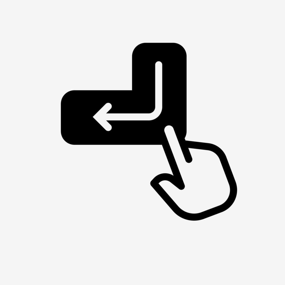 Icon Hand click enter button. Technology and system concept, Semi Solid style. vector