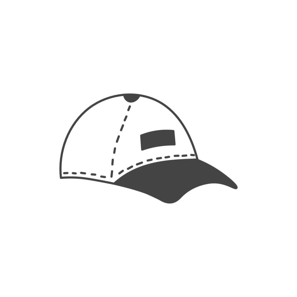 Baseball Cap Doodle Icon vector