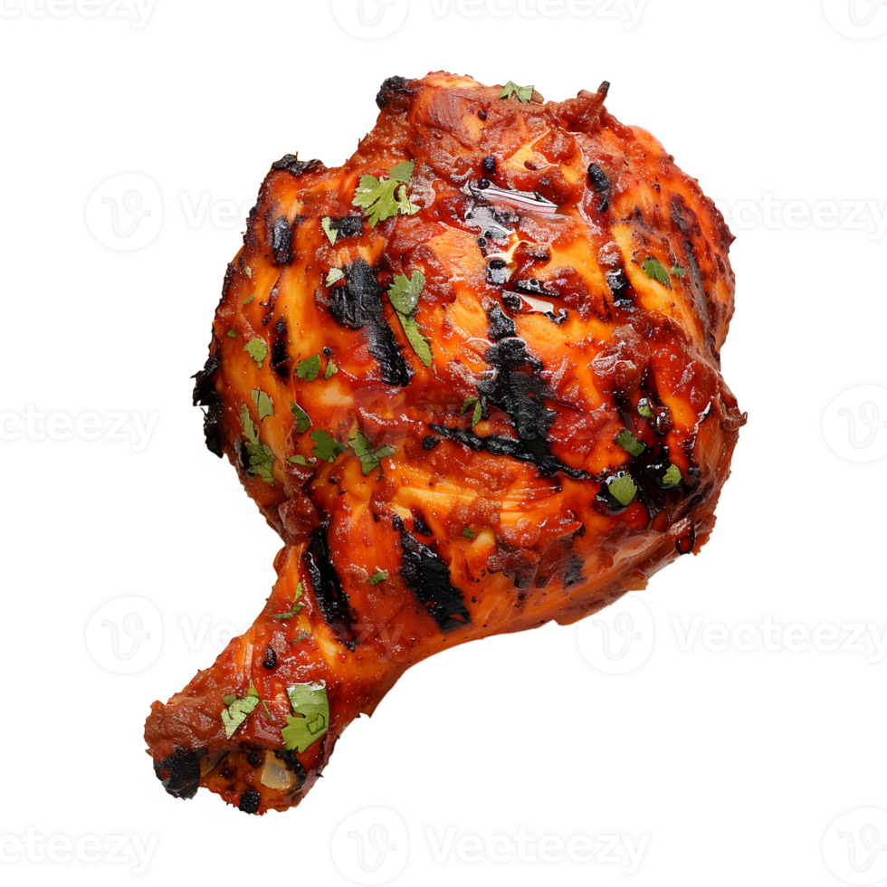 Authentic Indian Tandoori Chicken on Transparent Background png