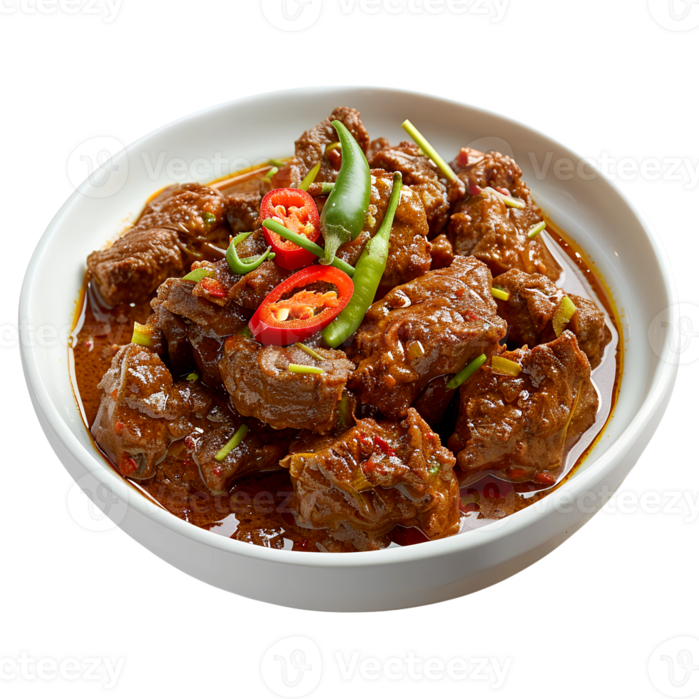 High-Quality Rendang Image on Transparent Design png