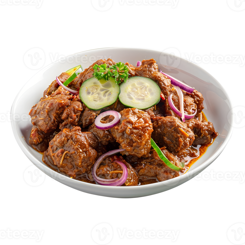 Indonesian Rendang Stew Isolated on Transparent Background png
