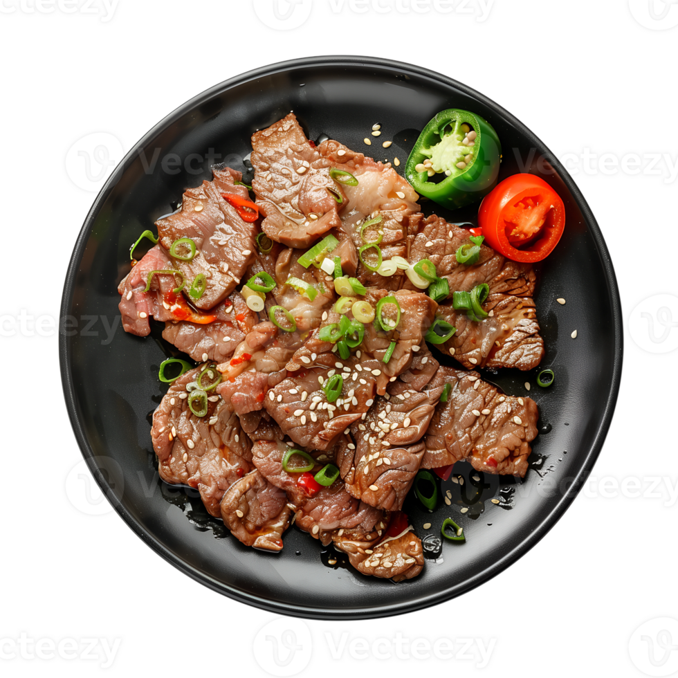 Korean Beef Bulgogi Isolated on Transparent Background png
