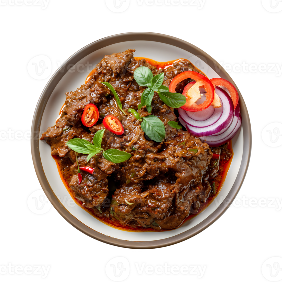 Authentic Beef Rendang Isolated for Stock Use png