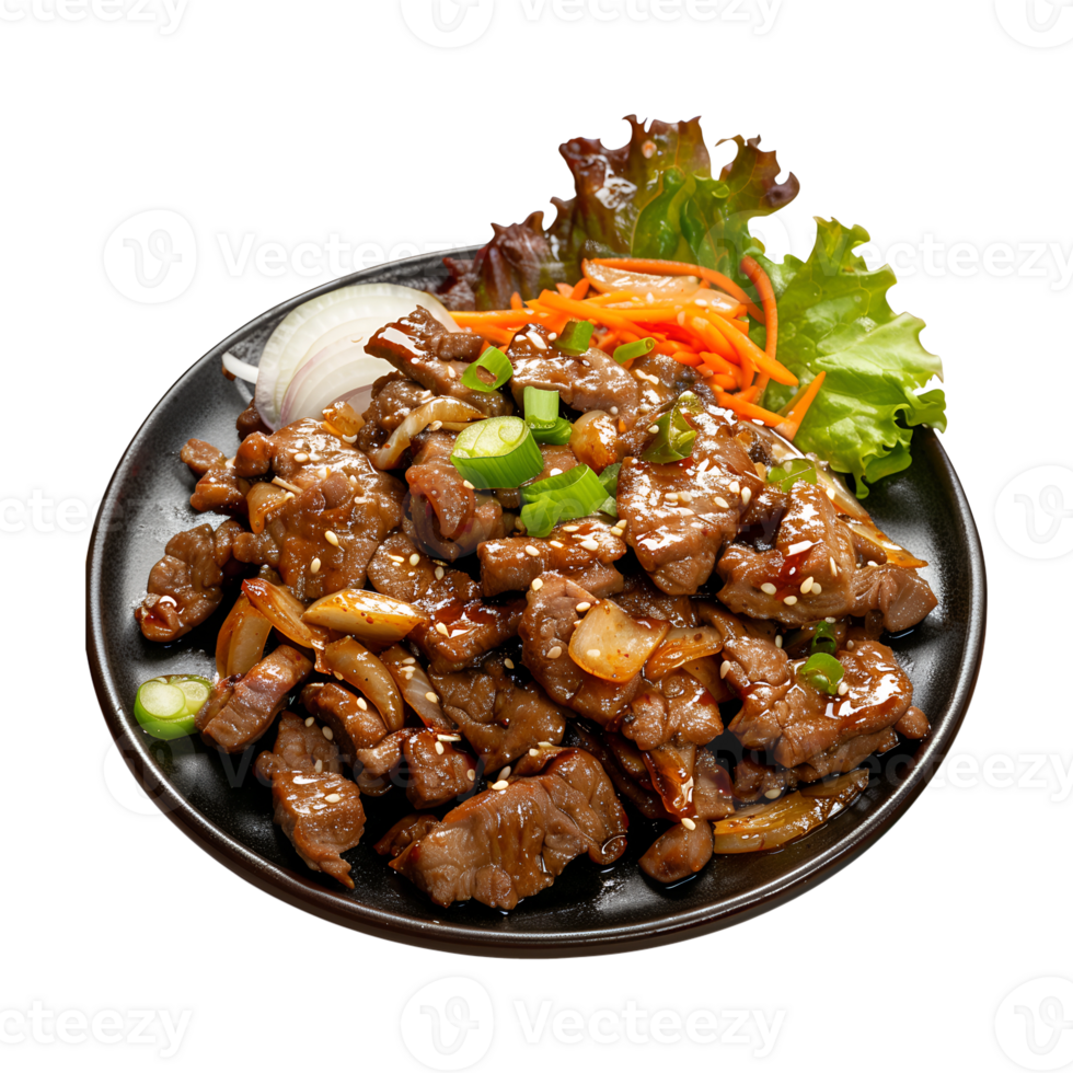 Grilled Korean Bulgogi Beef on Transparent Background png