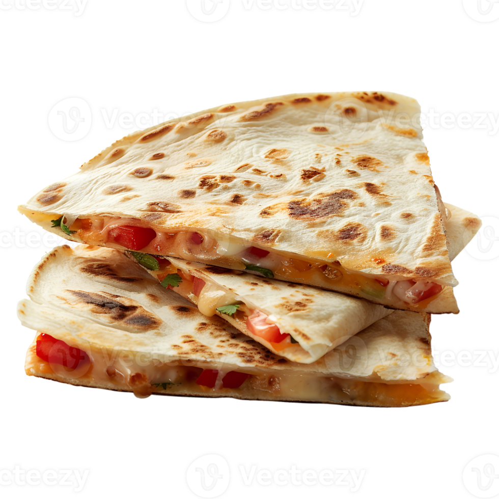 Cheesy Quesadillas on a Transparent Background High-Quality Isolated Image png