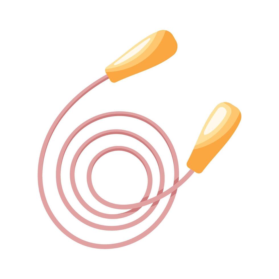 Jumping rope icon in flat style. Gymnastic equipment illustration on isolated background. Training instrument sign business concept. vector
