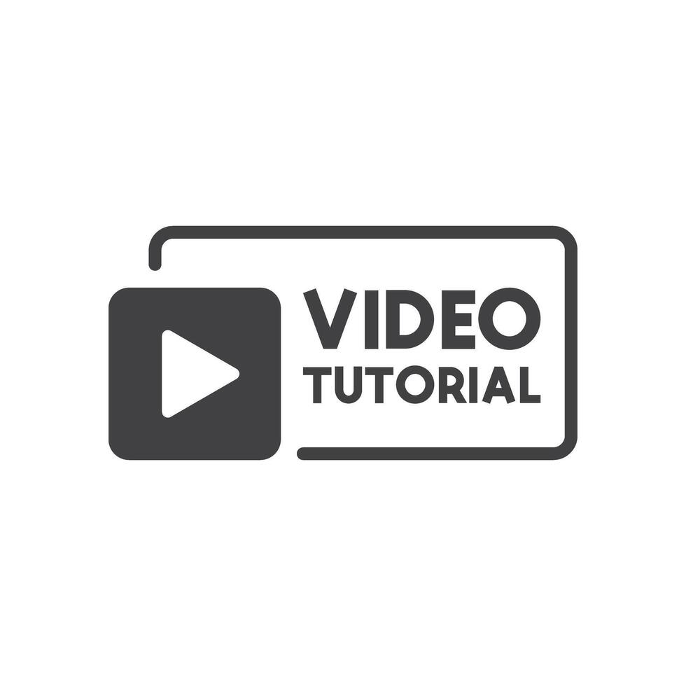 Play tutorials icon in flat style. Education software illustration on isolated background. Webinar training sign business concept. vector