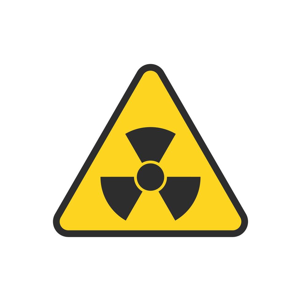 Radioactive material warning icon in flat style. Radiation danger illustration on isolated background. Caution sign business concept. vector