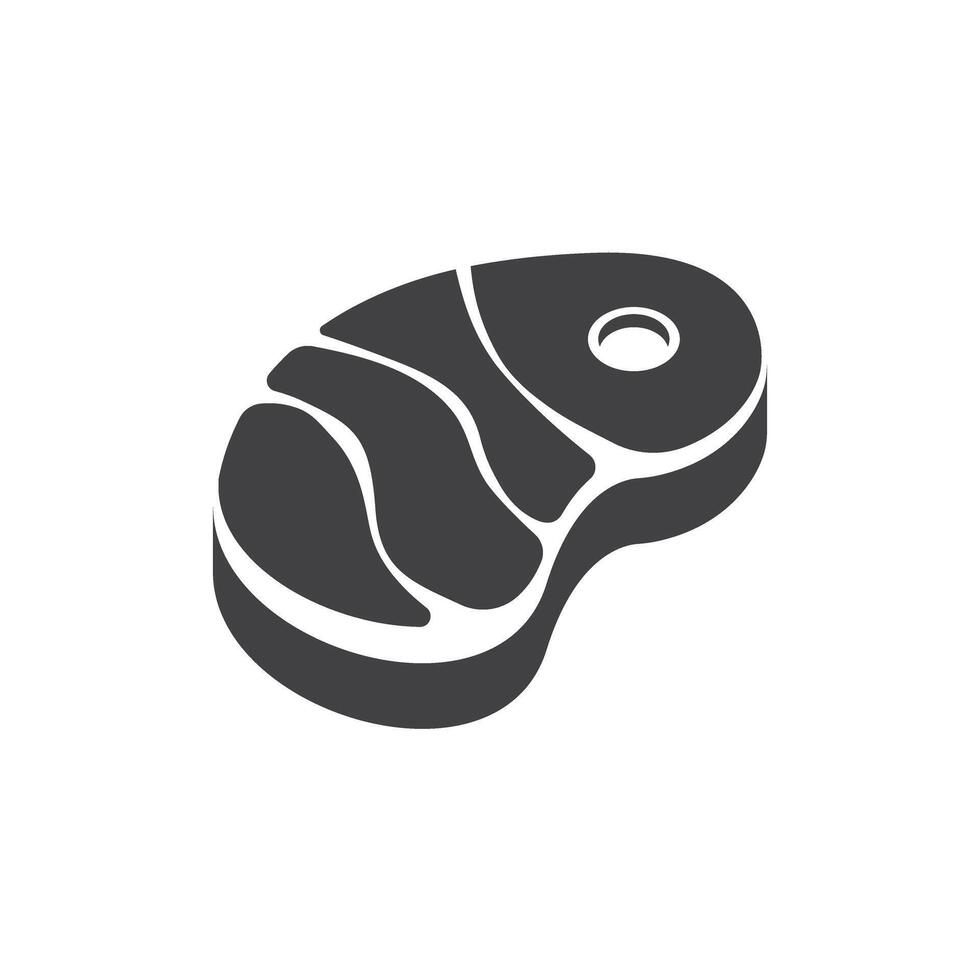 Raw meat icon in flat style. Lamb or beef illustration on isolated background. Fried protein meal sign business concept. vector