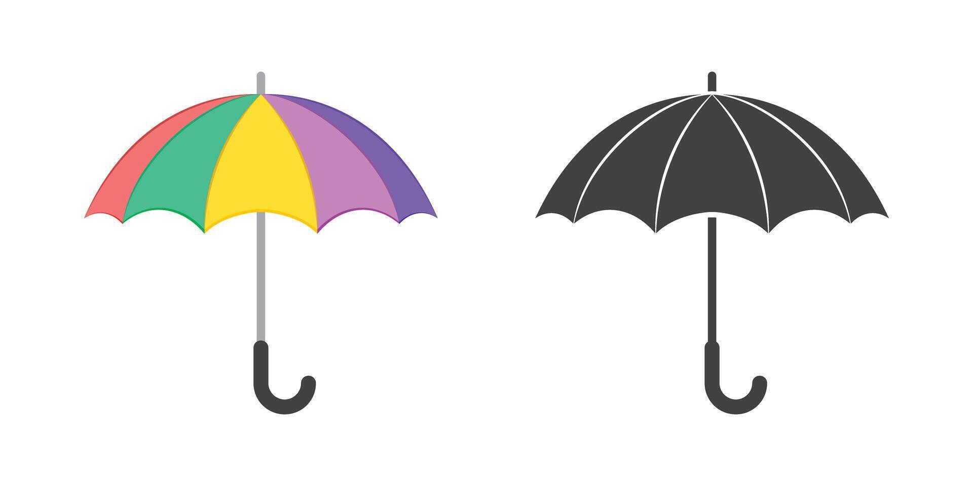 Waterproof umbrella icon in flat style. Parasol illustration on isolated background. Rainy protection sign business concept. vector