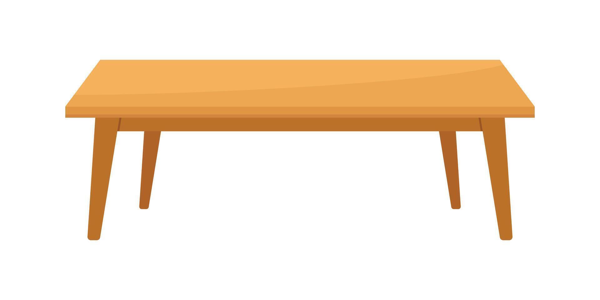Table furniture icon in flat style. Wooden table illustration on isolated background. Dinner desk sign business concept. vector
