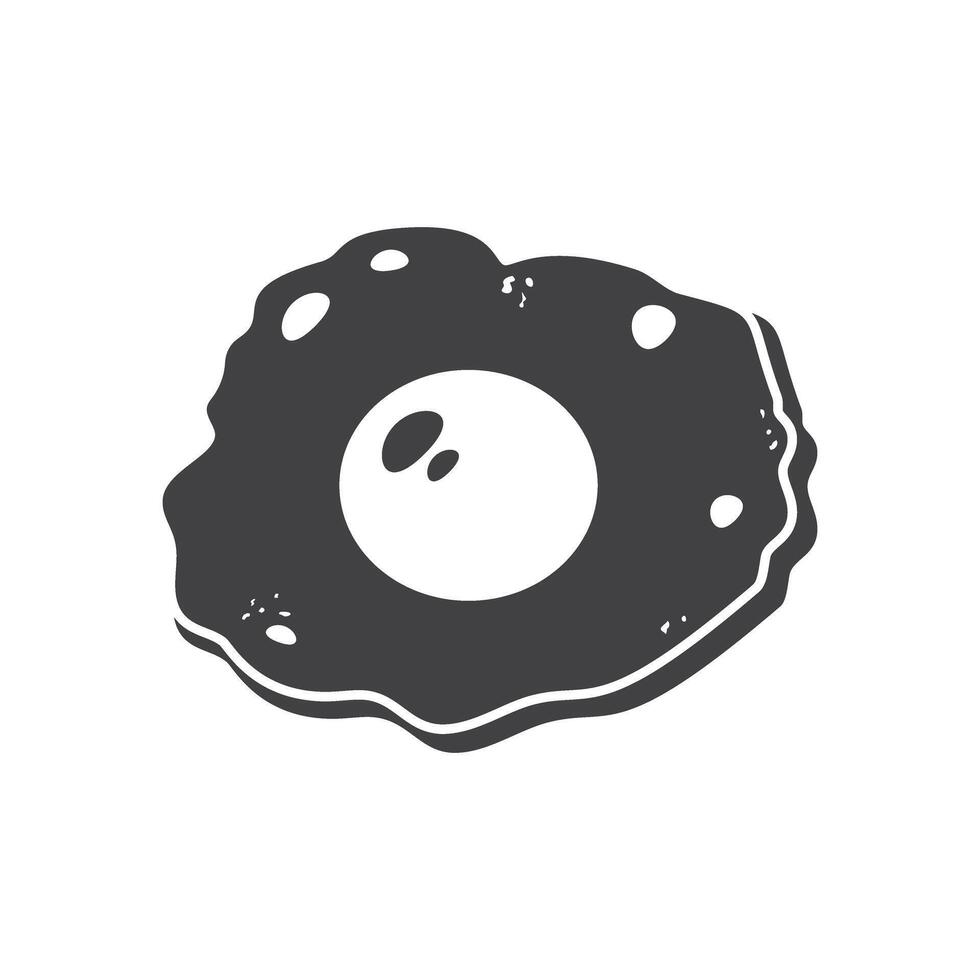 Fried egg icon in flat style. Protein omelet illustration on isolated background. Scrambled breakfast sign business concept. vector
