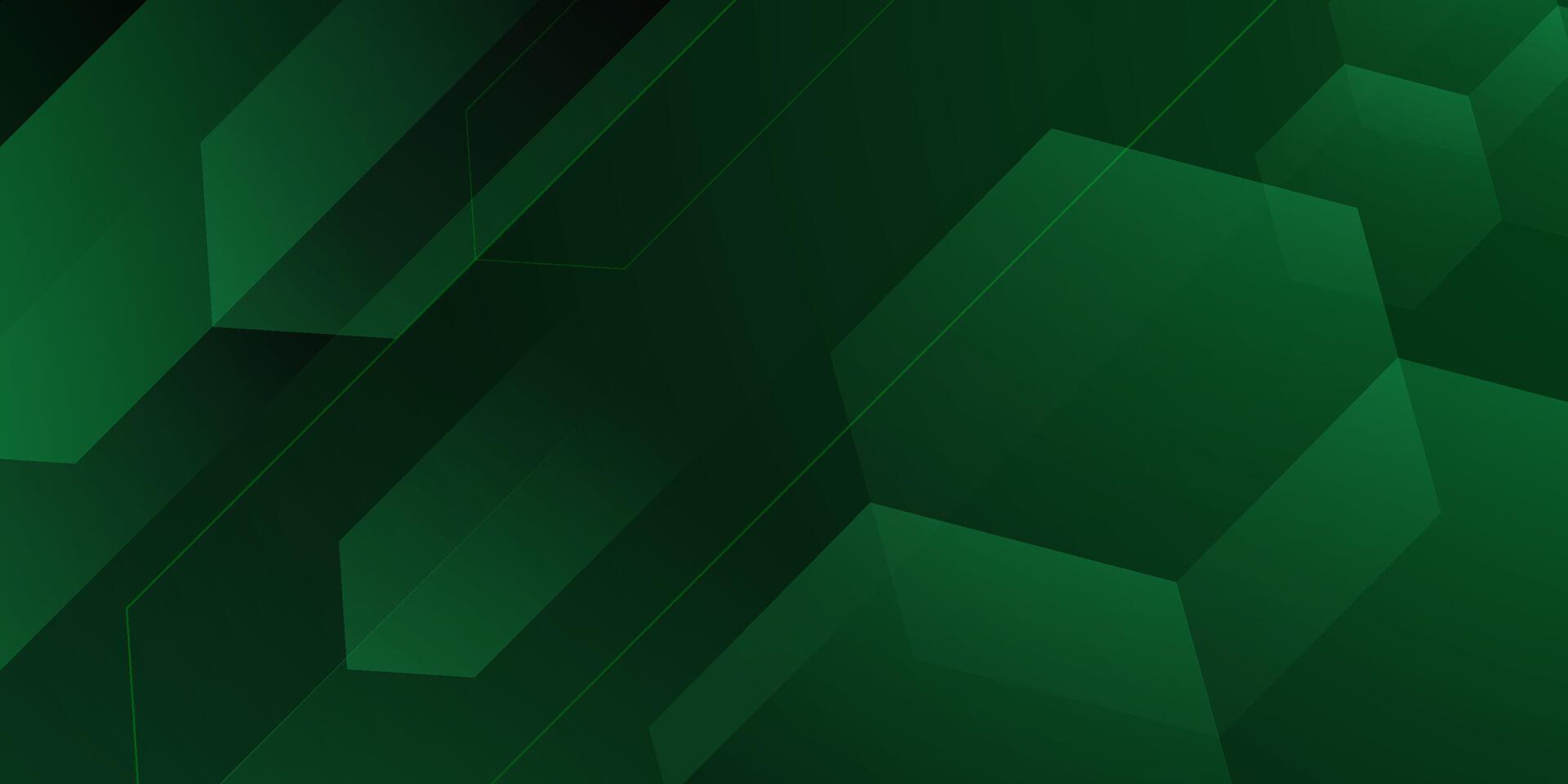 Dark green color abstract 3D background with hexagon shapes. Hexagonal pattern illustration with simple looks. Smart design for your promotions. vector