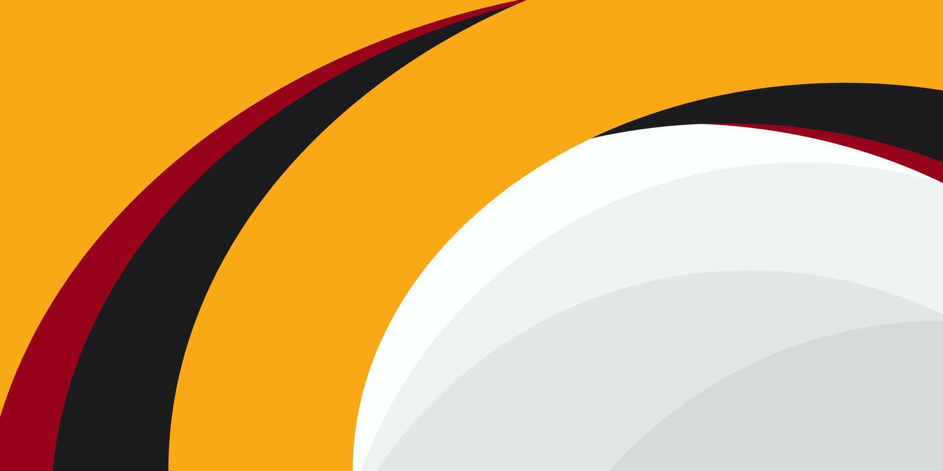 Curve banner design with abstract orange, red, and black color background. Colorful background with white space for text. vector