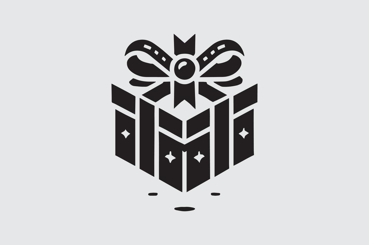 Abstract Gift Box Silhouette Graphic Design vector