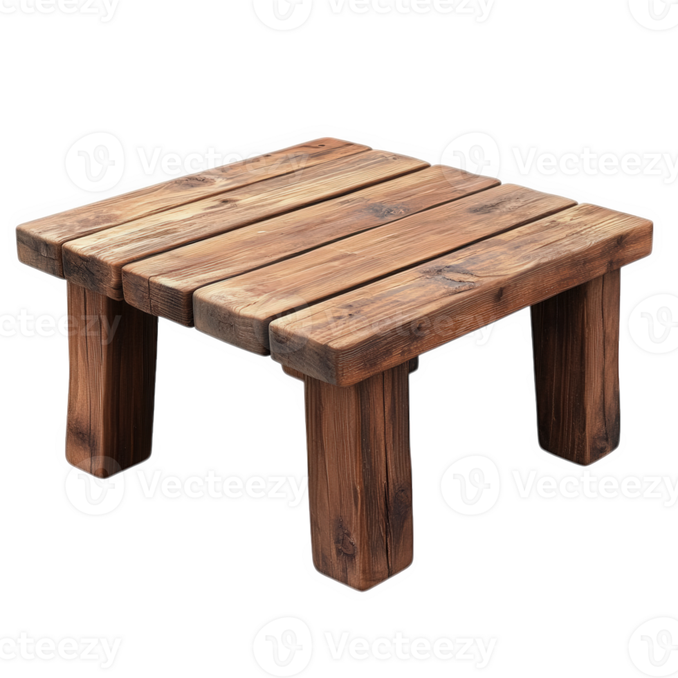 Rustic Wooden Square Table Small Simple Design png