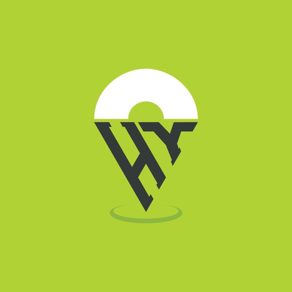 Letter HY Location Logo Design. Modern Initials HY Pinpoint Logo for Navigation, Map Apps, and Location Based Businesses vector