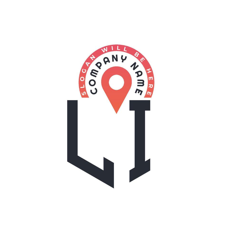 LI Location Logo Design for Human Resources, Recruitment, and Navigation - Letter LI Logo with Location Icon for Business and Technology vector
