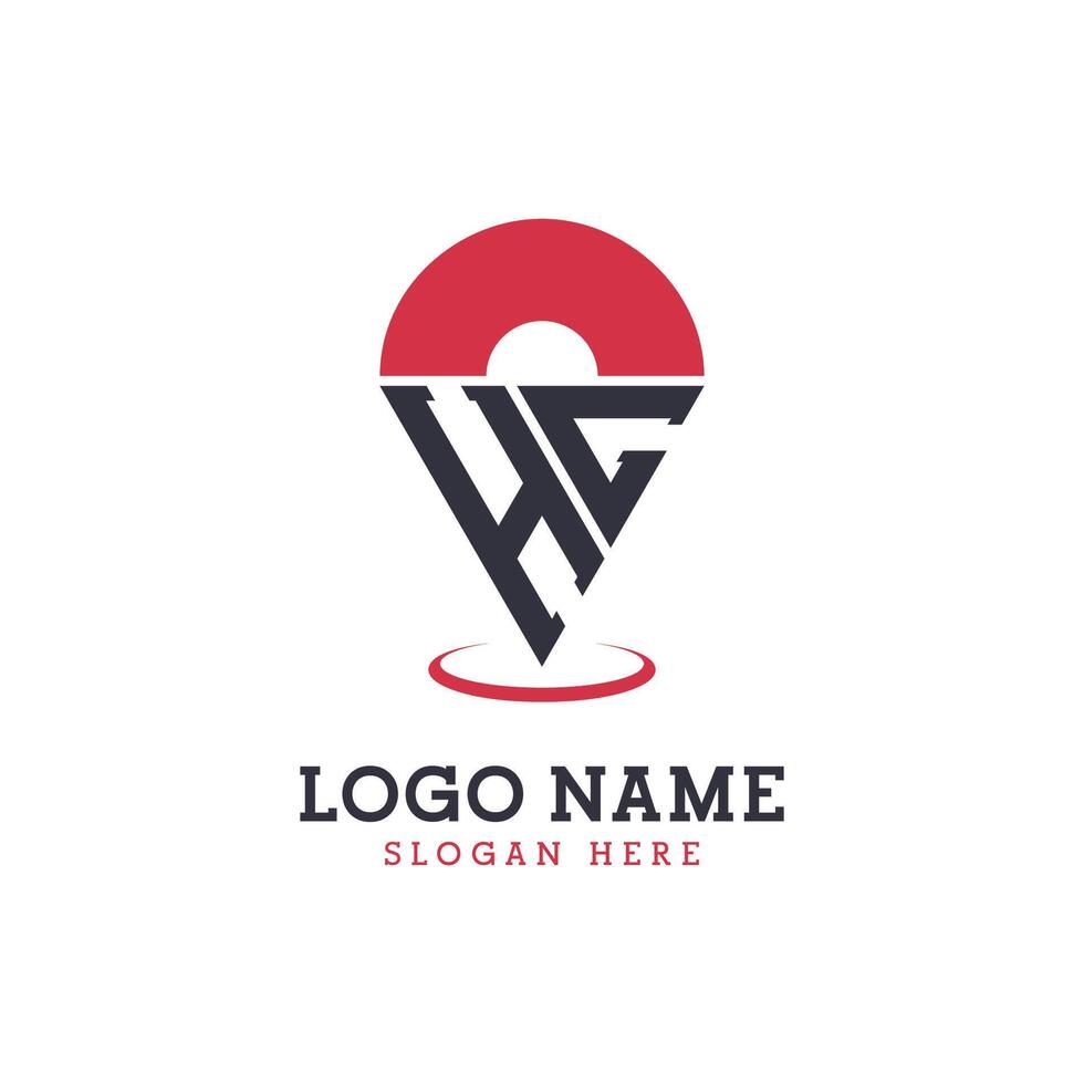 HC Location Icon Design. Modern HC Pinpoint Logo for Navigation, Map Apps, and Location Based Businesses vector