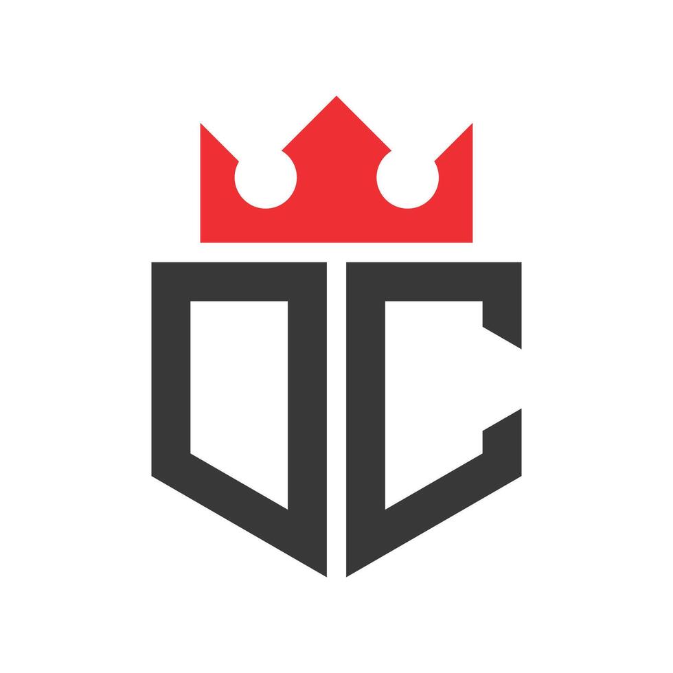 Letter DC Crown Logo. Crown on Letter DC Logo Design Template vector
