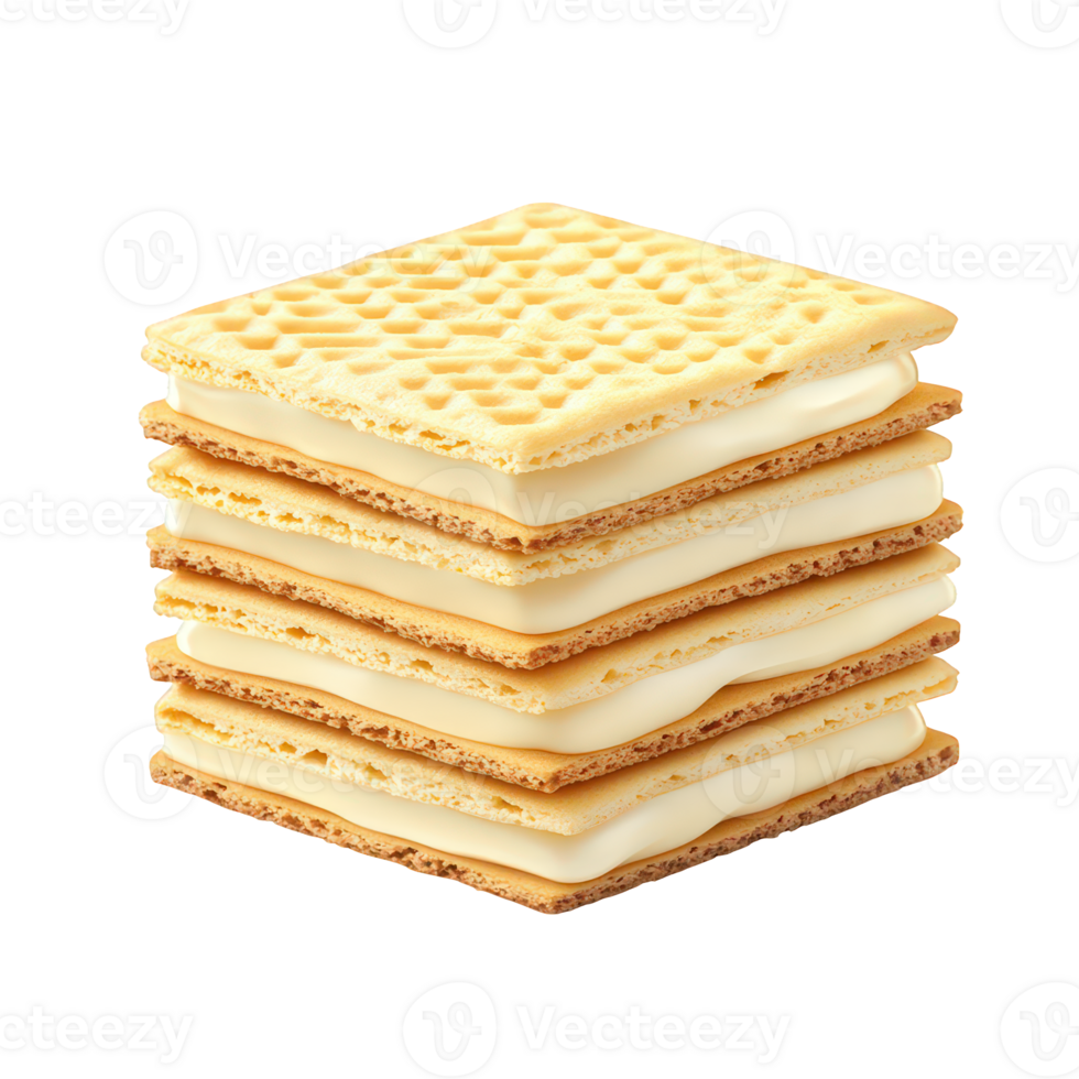A Stack of Creamy Vanilla Wafer Cookies png