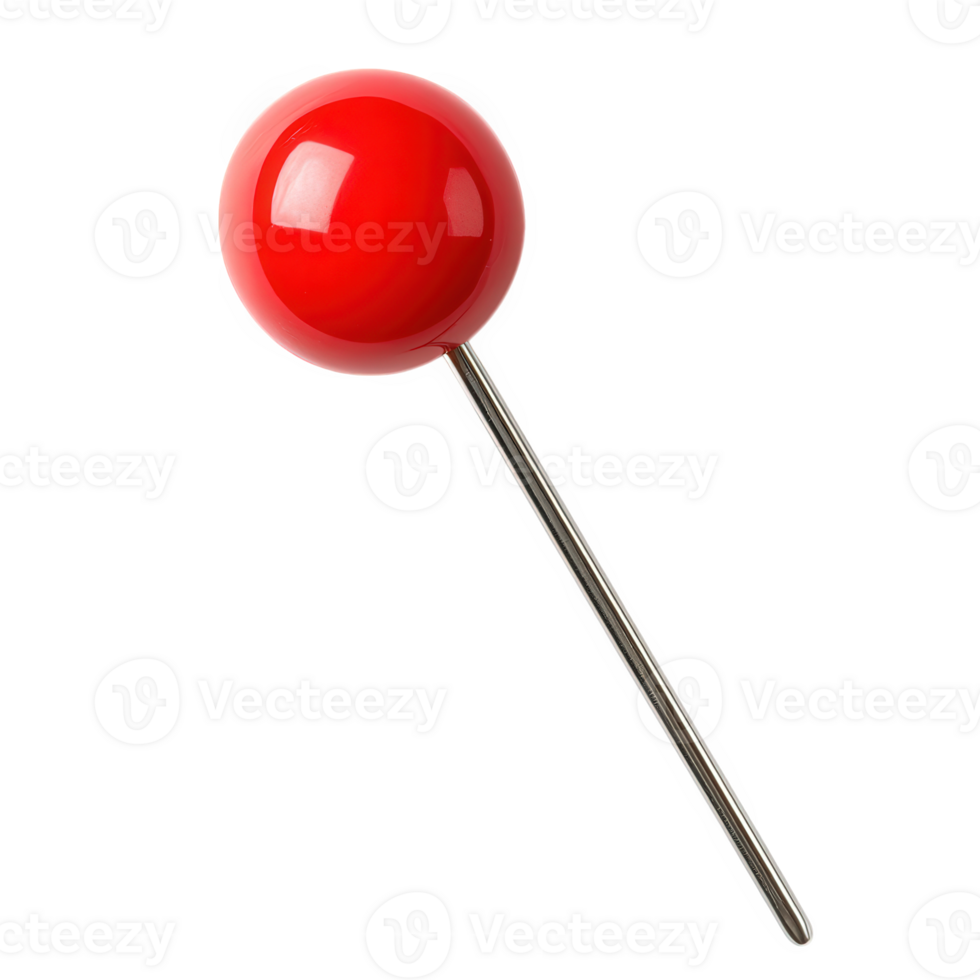 A single red spherical headed push pin png