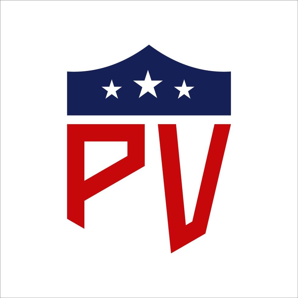 Patriotic PV Logo Design. Letter PV Patriotic American Logo Design for Political Campaign and any USA Event. vector