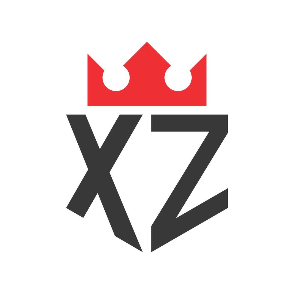 Letter XZ Crown Logo. Crown on Letter XZ Logo Design Template vector