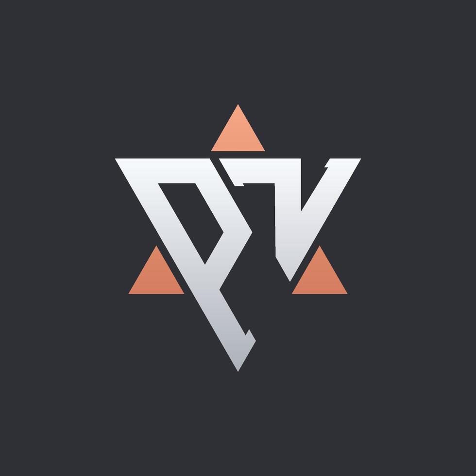 Modern PZ Letter Logo Design with Geometric Triangle Elements. PZ Logo Initials vector