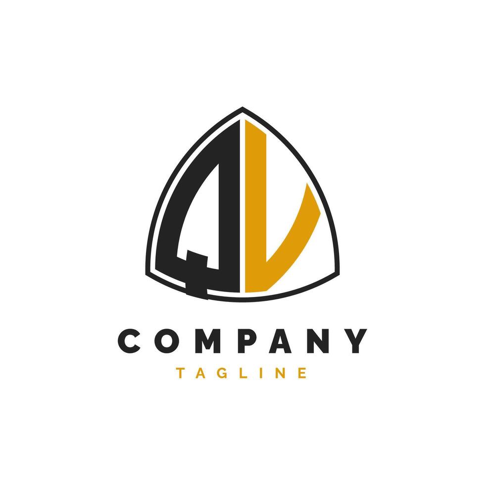 Initial Letter QV Logo Design. Alphabet QV Logo Template vector