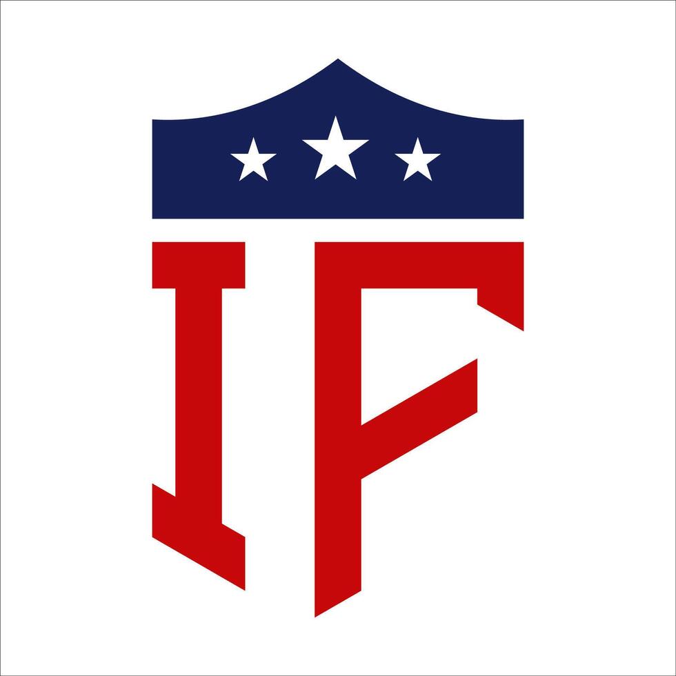Patriotic IF Logo Design. Letter IF Patriotic American Logo Design for Political Campaign and any USA Event. vector