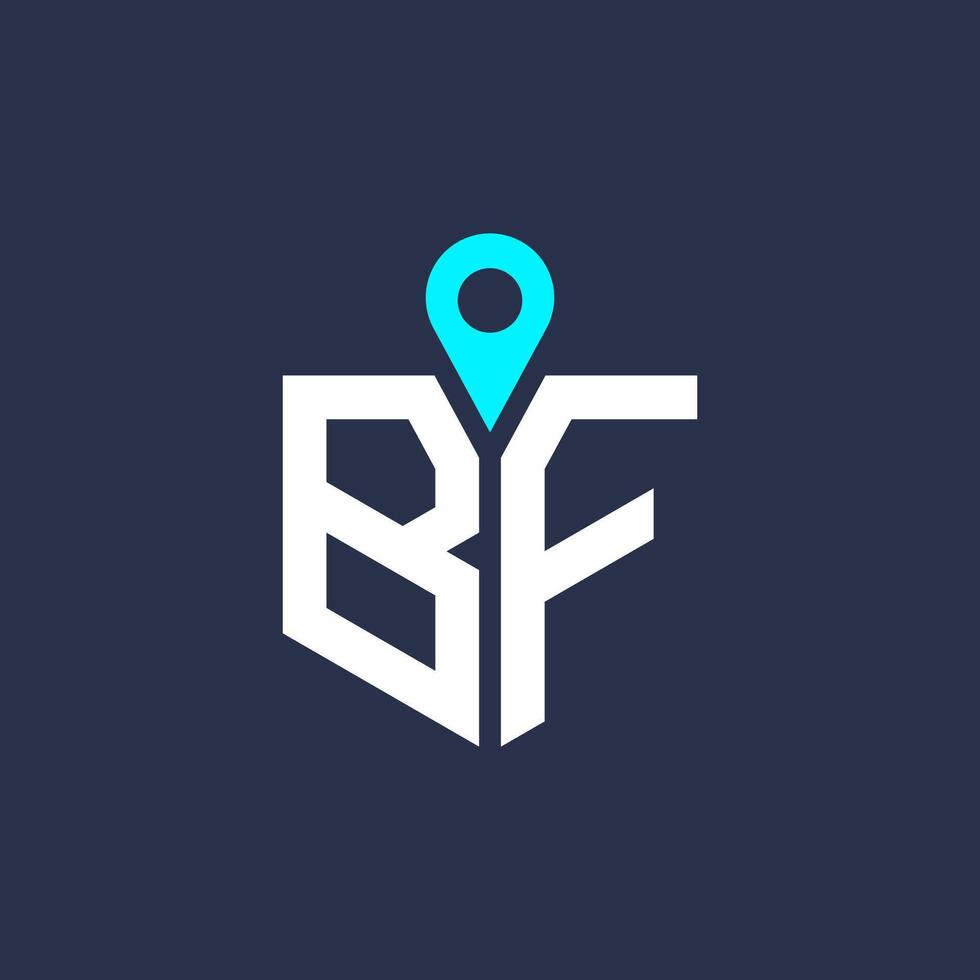 BF Location Logo Design for Recruitment and Navigation - Letter BF Logo Icon vector